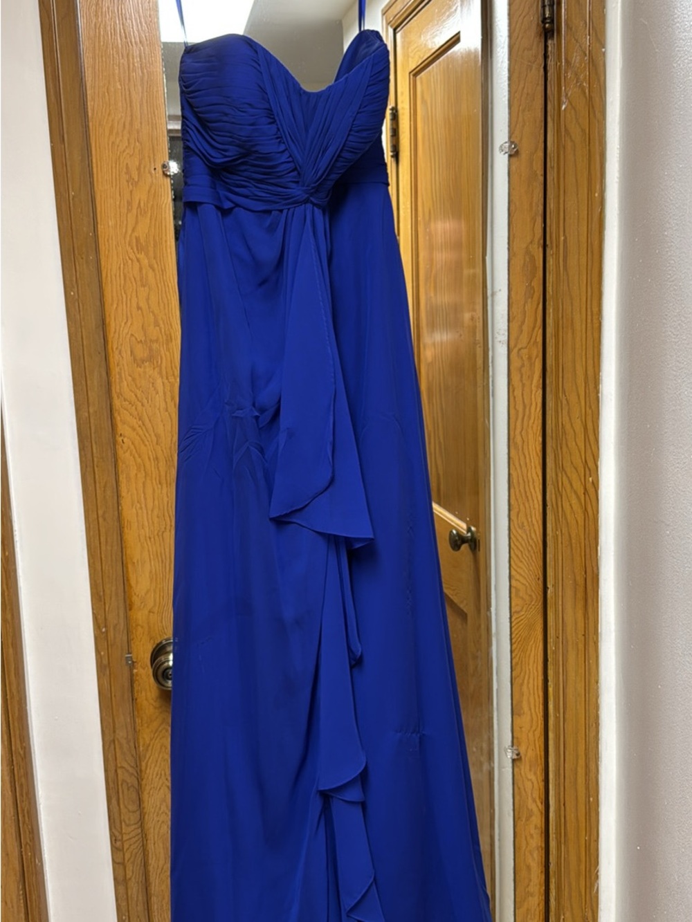 Strapless Royal Blue Evening Gown